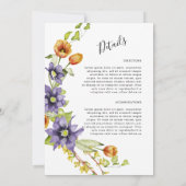 Invitation Mariage de couronne de ressort d'aquarelle (Dos)