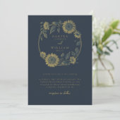 Invitation mariage de couronne de tournesol de marine (Debout devant)