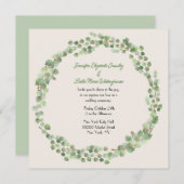 Invitation Mariage de couronne d'eucalyptus (Devant / Derrière)