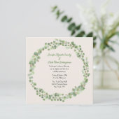 Invitation Mariage de couronne d'eucalyptus (Debout devant)
