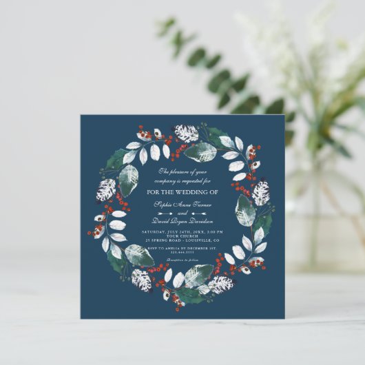 Invitation Mariage de couronne d'hiver (Debout devant)