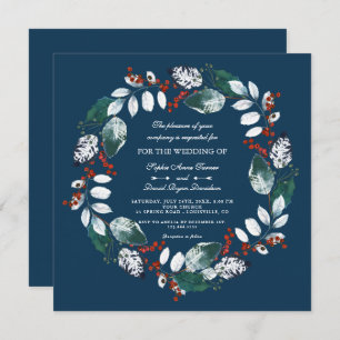 Invitation Mariage de couronne d'hiver