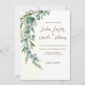 Invitation Mariage de couronne Feuille vert Eucalyptus Botani (Devant)