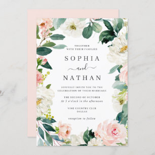 Invitation Mariage de couronne florale