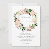 Invitation Mariage de couronne florale à ressort (Devant)