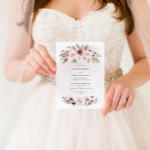 Invitation Mariage de couronne rose vif, une pièce