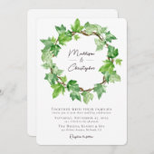 Invitation Mariage de couronne verte Ivy (Devant / Derrière)
