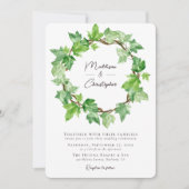Invitation Mariage de couronne verte Ivy (Devant)