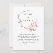 Invitation Mariage de couronnes de rose boho moderne (Devant)