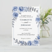 Invitation Mariage de couronnes d'Eucalyptus bleu Dusty (Debout devant)