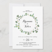 Invitation Mariage de couronnes Eucalyptus géométrique (Devant)