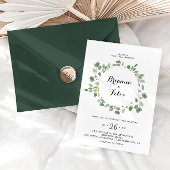 Invitation Mariage de couronnes Eucalyptus géométrique