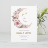 Invitation Mariage de couronnes florales blanches (Debout devant)