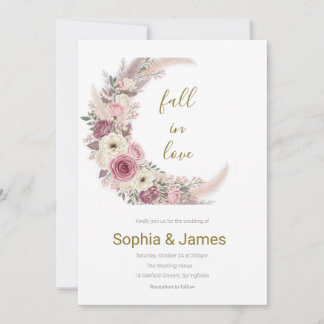 Invitation Mariage de couronnes florales blanches