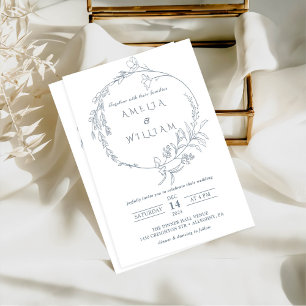 Invitation Mariage de couronnes florales Boho minimaliste