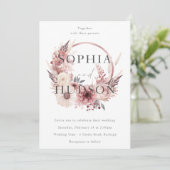 Invitation Mariage de couronnes florales Boho moderne (Debout devant)