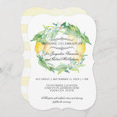 Invitation Mariage de couronnes florales de citrons (Devant / Derrière)
