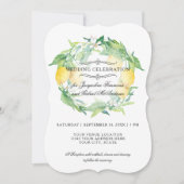 Invitation Mariage de couronnes florales de citrons (Devant)