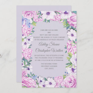 Invitation Mariage de couronnes florales de Ranunculus