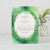 Invitation Mariage de courroie de trèfle vert (Debout devant)