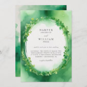 Invitation Mariage de courroie de trèfle vert (Devant / Derrière)