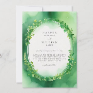Invitation Mariage de courroie de trèfle vert