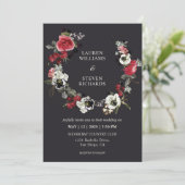 Invitation Mariage de courroie Moody Black Roses (Debout devant)