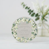 Invitation Mariage de courroie ronde Greige Snowberry+Eucalyp (Debout devant)