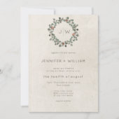 Invitation Mariage de courroie vert de rouille minimale (Devant)