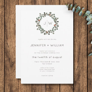 Invitation Mariage de courroie vert de rouille minimale