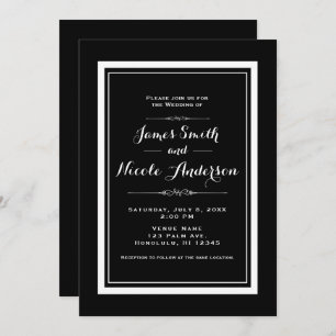 Invitation Mariage de couture chic et noir & blanc