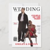 Invitation Mariage de couverture du magazine de code QR (Devant)