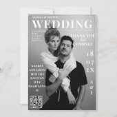 Invitation Mariage de couverture du magazine photo noir et bl (Devant)