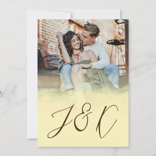 Invitation Mariage de couverture photo Papillon doré de luxe (Dos)