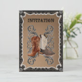 Invitation Mariage de cow-boy de campagne occidentale rustiqu (Debout devant)