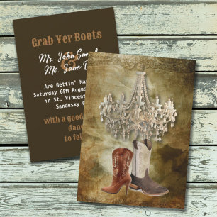 Invitation Mariage de cow-boy de campagne occidentale rustiqu