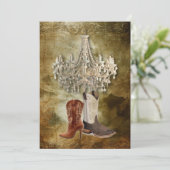 Invitation Mariage de cow-boy de campagne occidentale rustiqu (Debout devant)