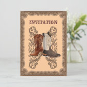 Invitation Mariage de cow-boy rustique de l'Ouest (Debout devant)