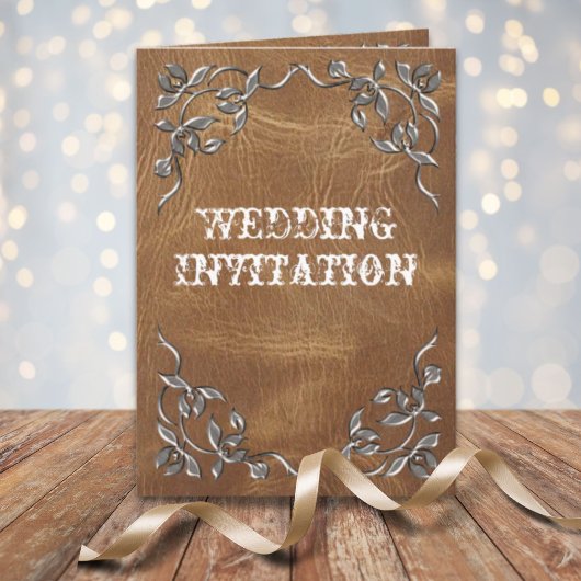 Invitation Mariage de cow-boy rustique de l'Ouest américain