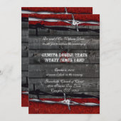 Invitation Mariage de Cowboy en cuir de bois rustique (Devant / Derrière)