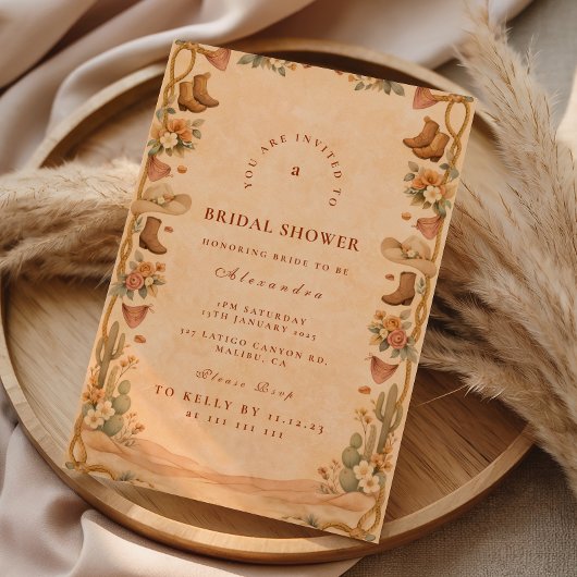 Invitation Mariage de Cowgirl Désertique