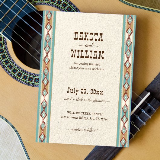 Invitation Mariage de cowgirl du sud-ouest