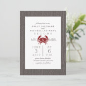 Invitation Mariage de crabe rustique (Debout devant)