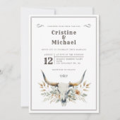 Invitation Mariage de crâne à long vertige rustique (Devant)