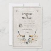 Invitation Mariage de crâne à long vertige rustique (Devant)