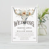 Invitation Mariage de crâne à longue couleur (Debout devant)