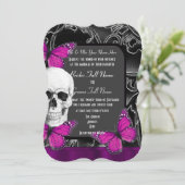 Invitation mariage de crâne gothique à sucre alternatif (Debout devant)