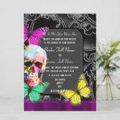 Invitation Mariage de crâne gothique alternatif (Debout devant)