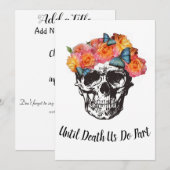 Invitation Mariage de Crânes - Jusqu'à ce que la Mort Nous Sé (Devant / Derrière)