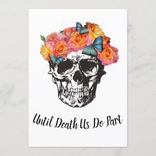 Invitation Mariage de crânes - Jusqu'à ce que la mort nous sé